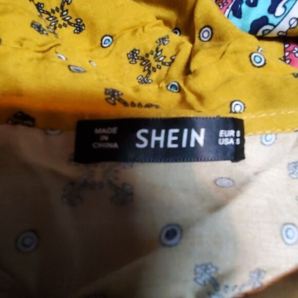 Shein Burnt Yellow Patterned Bohemian Dress (S) - Picture 10 of 10